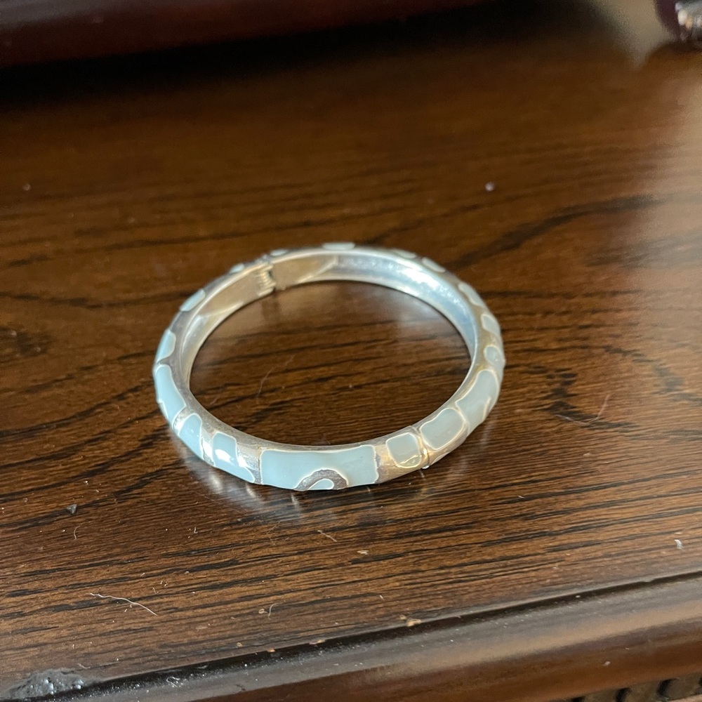 Silver and teal bracelet